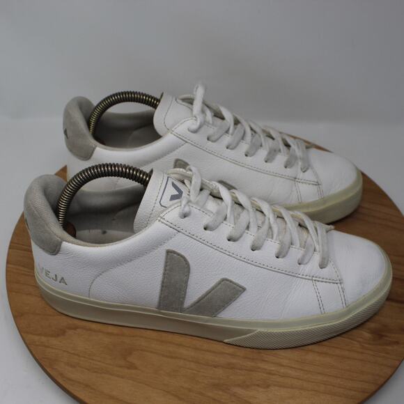 Veja Shoes - Veja Shoes Womens 10 Campo Leather Sneakers White Gray Comfort Casual Minimalist